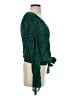 Parker Green Long Sleeve Silk Top Size S - photo 4