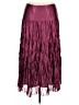 Eyeshadow 100% Polyester Burgundy Casual Skirt Size 14 - photo 1