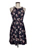 Planet Gold Floral Blue Casual Dress Size M - photo 1