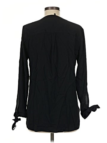 Theory Long Sleeve Silk Top (view 2)