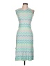 Basic Editions Chevron-herringbone Teal Cocktail Dress Size L - photo 1