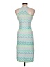 Basic Editions Chevron-herringbone Teal Cocktail Dress Size L - photo 2
