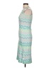 Basic Editions Chevron-herringbone Teal Cocktail Dress Size L - photo 5