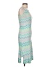 Basic Editions Chevron-herringbone Teal Cocktail Dress Size L - photo 4