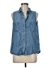 Signature 8 Blue Sleeveless Button-Down Shirt Size M - photo 1