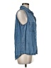 Signature 8 Blue Sleeveless Button-Down Shirt Size M - photo 4