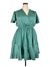 Assorted Brands 100% Polyester Solid Teal Casual Dress Size 18 - photo 1