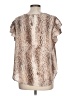 Cooper & Ella Animal Print Brown Short Sleeve Blouse Size Lg (3) - photo 2