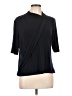 Halston Solid Black Short Sleeve Top Size L - photo 1