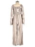 Jessica Simpson 100% Rayon Stripes Ivory Tan Jumpsuit Size L - photo 2