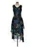 CDC Apparel 100% Polyester Tropical Blue Cocktail Dress Size 10 - photo 1