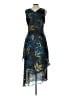 CDC Apparel 100% Polyester Tropical Blue Cocktail Dress Size 10 - photo 2
