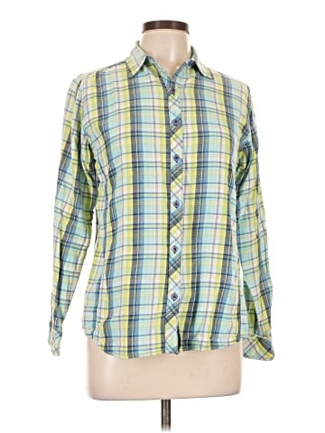 Indigo Long Sleeve Button-Down Shirt (view 1)