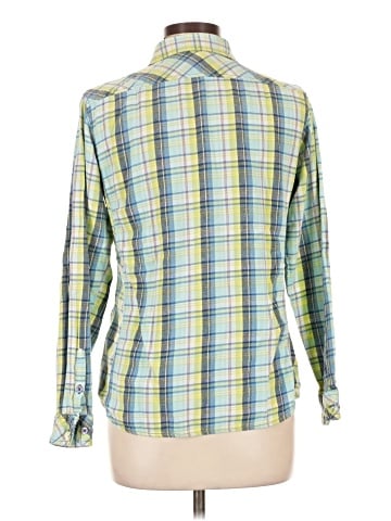 Indigo Long Sleeve Button-Down Shirt (view 2)