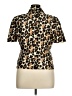 Le Suit 100% Polyester Animal Print Brown Short Sleeve Blouse Size 14 (petite) - photo 2