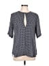 Theory 100% Silk Gray Short Sleeve Silk Top Size M - photo 1