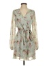 Express 100% Polyester Floral Green Casual Dress Size S - photo 1