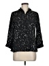 Coldwater Creek 100% Polyester Animal Print Black 3/4 Sleeve Blouse Size 8 - photo 1