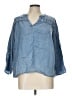 Splendid 100% Lyocell Blue 3/4 Sleeve Button-Down Shirt Size L - photo 1
