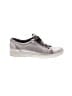 Ecco 100% Leather Metallic Silver Sneakers Size 7 - photo 1