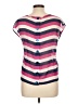 Tulle 100% Polyester Stripes Pink Short Sleeve Top Size L - photo 2