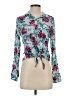 Dolled Up 100% Rayon Floral Teal Long Sleeve Blouse Size S - photo 1