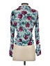 Dolled Up 100% Rayon Floral Teal Long Sleeve Blouse Size S - photo 2