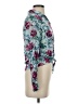 Dolled Up 100% Rayon Floral Teal Long Sleeve Blouse Size S - photo 4