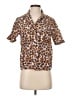 Tucker Animal Print Brown Short Sleeve Blouse Size S - photo 1