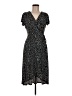 Olivia Grey Polka Dots Black Casual Dress Size M - photo 1