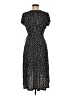 Olivia Grey Polka Dots Black Casual Dress Size M - photo 2