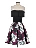 Betsy & Adam Floral Black Cocktail Dress Size 2 - photo 2