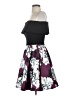 Betsy & Adam Floral Black Cocktail Dress Size 2 - photo 5