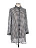 Mlle Gabrielle Houndstooth Silver 3/4 Sleeve Blouse Size M - photo 1