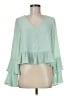 ASOS 100% Polyester Green 3/4 Sleeve Blouse Size 6 - photo 1