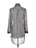 Mlle Gabrielle Houndstooth Silver 3/4 Sleeve Blouse Size M - photo 2