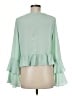 ASOS 100% Polyester Green 3/4 Sleeve Blouse Size 6 - photo 2