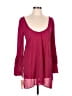 GB 100% Polyester Burgundy Long Sleeve Blouse Size M - photo 1