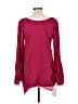 GB 100% Polyester Burgundy Long Sleeve Blouse Size M - photo 2