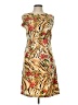 DressBarn 100% Polyester Print Tan Cocktail Dress Size 12 - photo 1