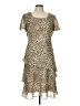 Coldwater Creek 100% Polyester Animal Print Tan Cocktail Dress Size 10 - photo 1