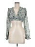 Blush 100% Polyester Green 3/4 Sleeve Blouse Size M - photo 1