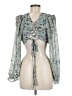 Blush 100% Polyester Green 3/4 Sleeve Blouse Size M - photo 2