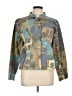 Chico's Design 100% Cotton Print Blue Jacket Size L - photo 1