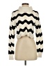 Zara Chevron-herringbone Ivory Turtleneck Sweater Size S - photo 1