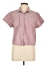 Karen Scott Stripes Red Short Sleeve Blouse Size L - photo 1