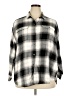 Old Navy 100% Cotton Plaid Silver Long Sleeve Button-Down Shirt Size 2X - photo 1