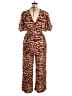 Cleobella Animal Print Brown Jumpsuit Size XL - photo 2