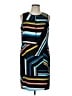 Nine West 100% Polyester Graphic Black Cocktail Dress Size 10 - photo 1