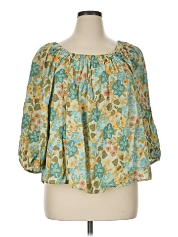 a.n.a. A New Approach 3/4 Sleeve Blouse (view 1)